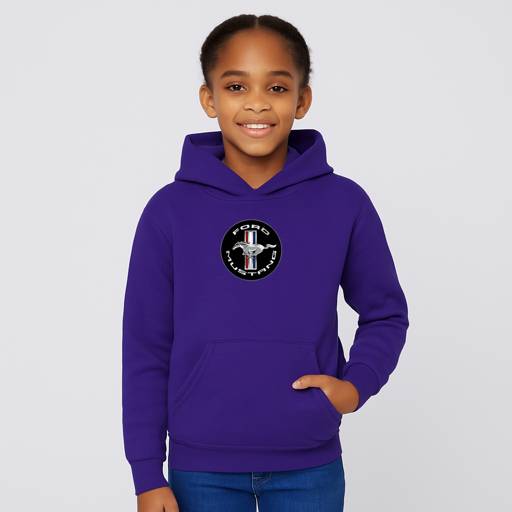 Youth Kids Ford Mustang Motorsport Car Pullover Hoodie